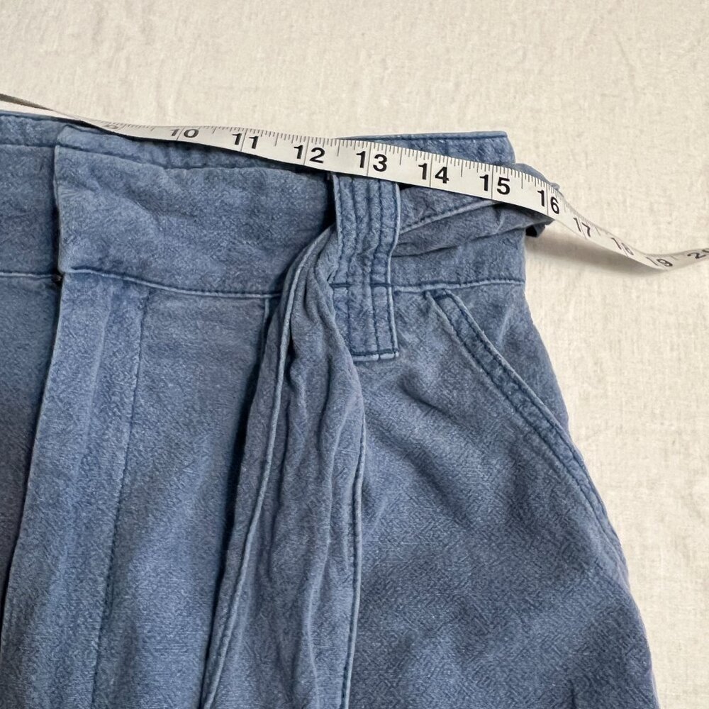 Free People Utility Cargo Midi Skirt Blue Belted Pockets Women's Size 12 - Picture 7 of 10
